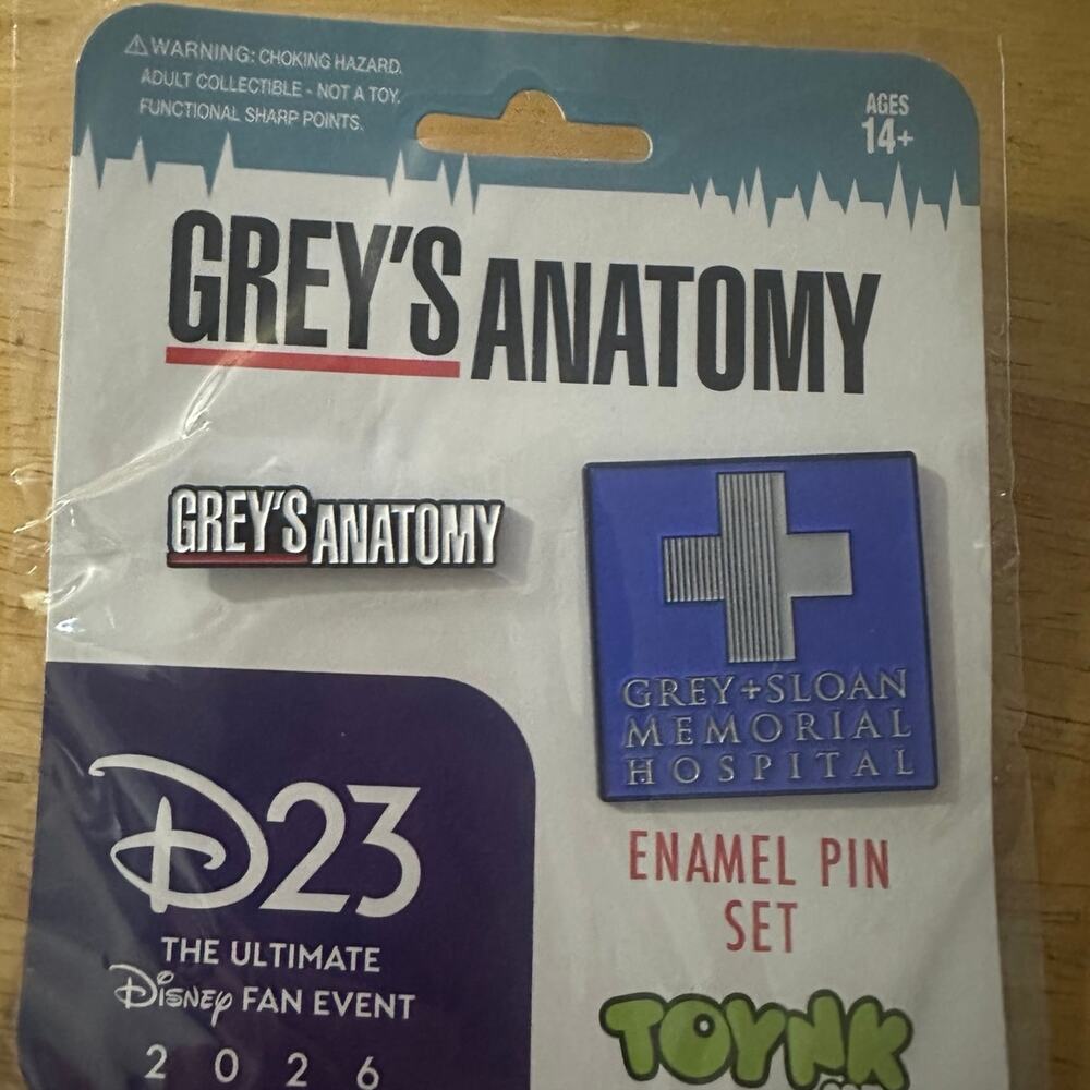 Grey's Anatomy Disney grey Sloan D23 convention 2026 Enamel Pin Set toynk